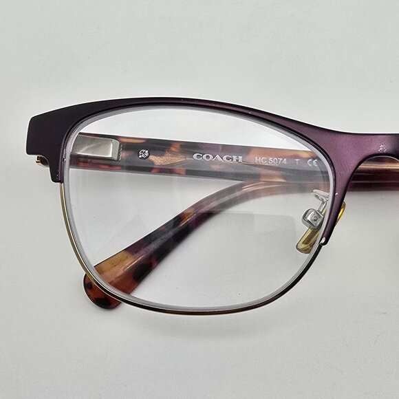 Coach HC5074 9241 Satin Purple Gold/Purple Confetti Cat Eye Eyeglasses Frame - Picture 13 of 15